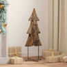 Árbol de Navidad con soporte Marrón 90 cm Madera de teca maciza 1