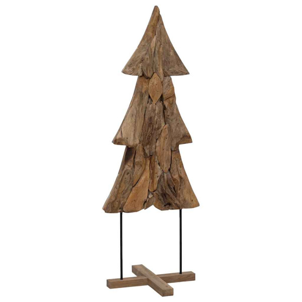 Árbol de Navidad con soporte Marrón 90 cm Madera de teca maciza M 2
