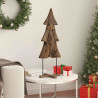 Árbol de Navidad con soporte Marrón 90 cm Madera de teca maciza 3