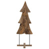 Árbol de Navidad con soporte Marrón 90 cm Madera de teca maciza 4