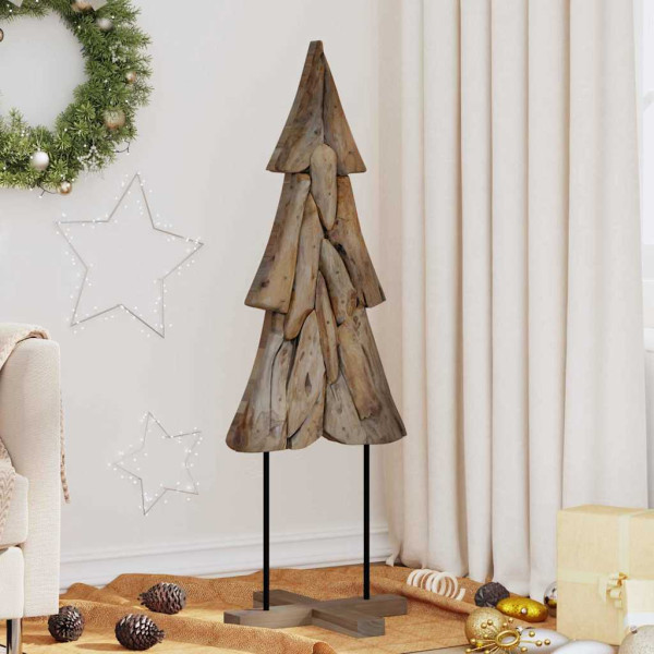 Árbol de Navidad Marrón 120 cm Madera de teca maciza D