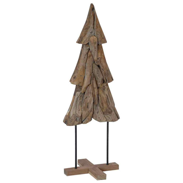 Árbol de Navidad Marrón 120 cm Madera de teca maciza M 2