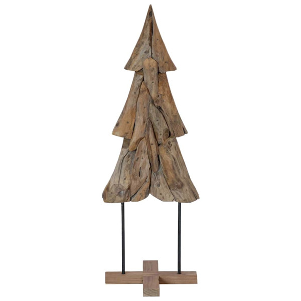 Árbol de Navidad Marrón 120 cm Madera de teca maciza M 4