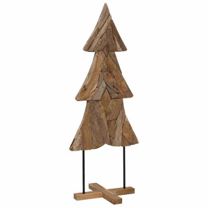 Árbol de Navidad Marrón 150 cm Madera de teca maciza H