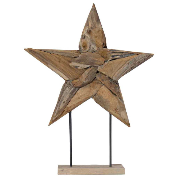 Estrella de Navidad Marrón 60 x 5 x 75 cm Madera de teca maciza M 2