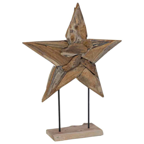 Estrella de Navidad Marrón 60 x 5 x 75 cm Madera de teca maciza M 5
