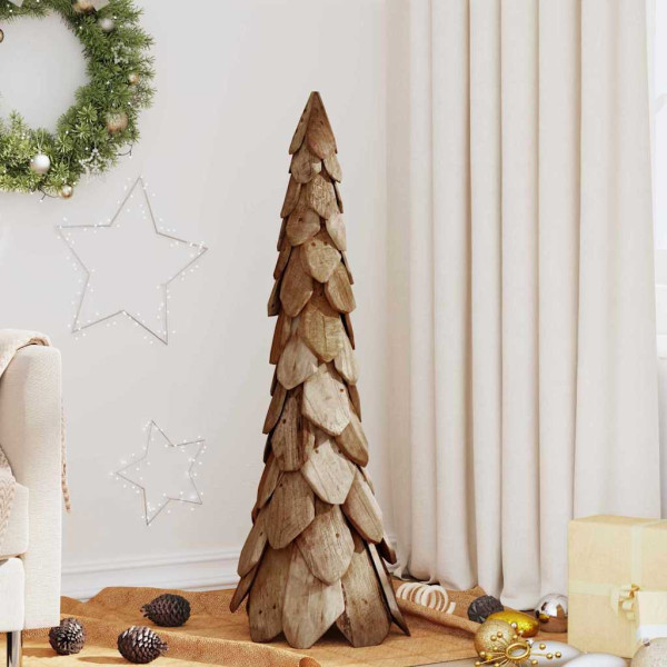 Árbol de Navidad Marrón 110 cm Madera de teca maciza D