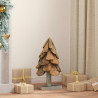 Árbol de Navidad con soporte Marrón 60 cm Madera de teca maciza 1