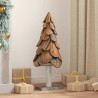 Árbol de Navidad con soporte Marrón 90 cm Madera de teca maciza 1