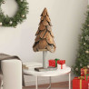 Árbol de Navidad con soporte Marrón 90 cm Madera de teca maciza 3