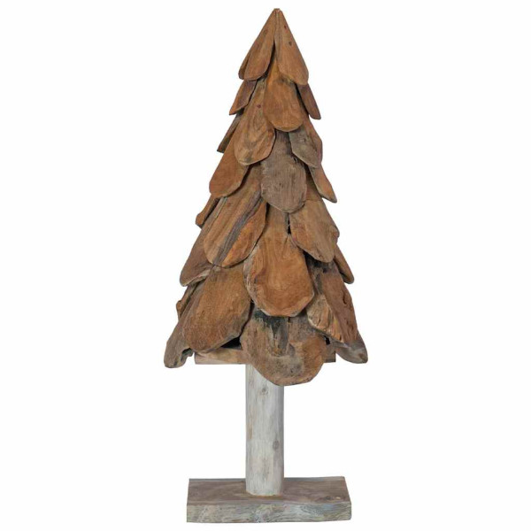 Árbol de Navidad con soporte Marrón 90 cm Madera de teca maciza M 5