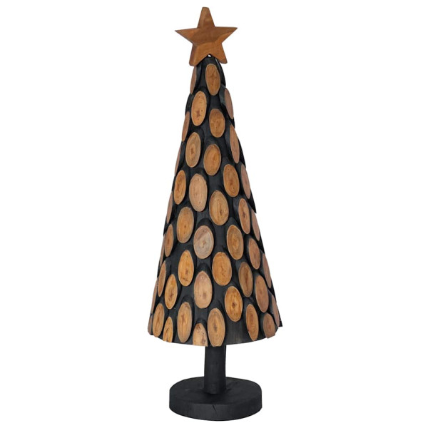 Árbol de Navidad con soporte Marrón 90 cm Madera de teca maciza M 2