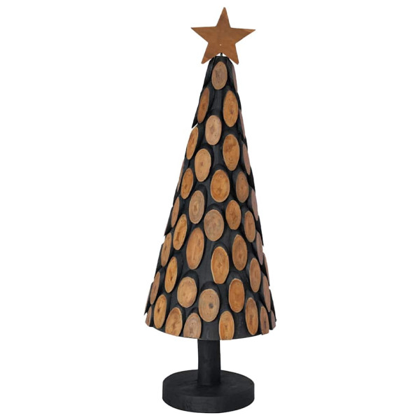 Árbol de Navidad con soporte Marrón 90 cm Madera de teca maciza M 5