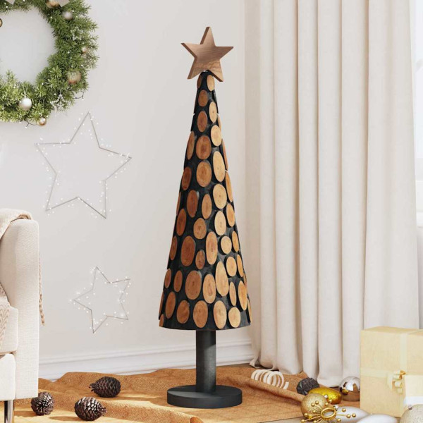 Árbol de Navidad Marrón 120 cm Madera de teca maciza D