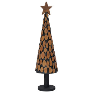 Árbol de Navidad Marrón 120 cm Madera de teca maciza H