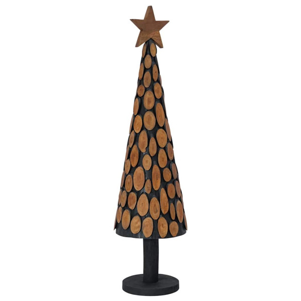 Árbol de Navidad Marrón 120 cm Madera de teca maciza M 2