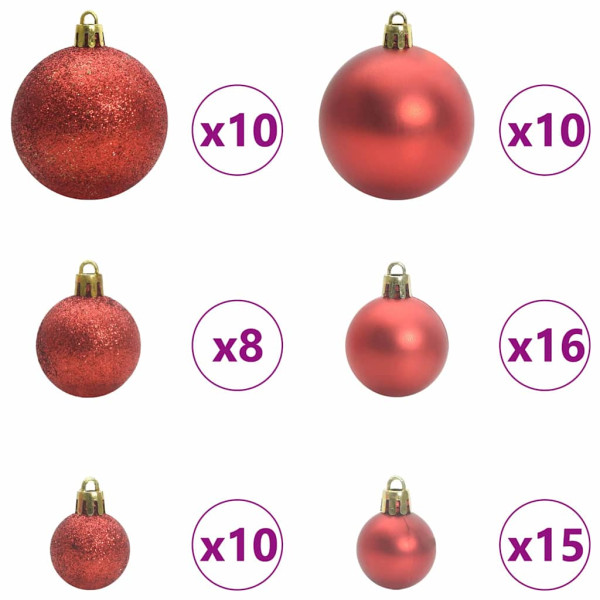 Juego de Esferas de Navidad con 300 LED 120 pcs Rojo Plástico M 4