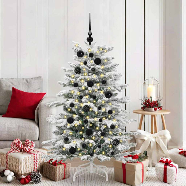 Juego de Esferas de Navidad con 150 LED 61 pcs Negro Plástico D