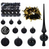 Juego de Esferas de Navidad con 150 LED 61 pcs Negro Plástico 2