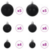 Juego de Esferas de Navidad con 150 LED 61 pcs Negro Plástico 4