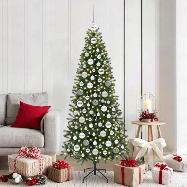 Juego de Esferas de Navidad 120 pcs Plateado Plástico D