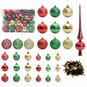 Juego de Esferas de Navidad 61 pcs Multicolor Plástico H