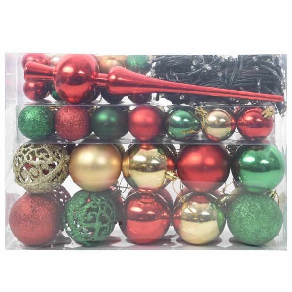 Juego de Esferas de Navidad 61 pcs Multicolor Plástico M 3