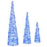 Árbol de Navidad 3 pcs Azul 40 cm 60 cm 80 cm Acrílico 1