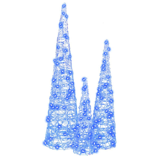 Árbol de Navidad 3 pcs Azul 40 cm 60 cm 80 cm Acrílico M 3