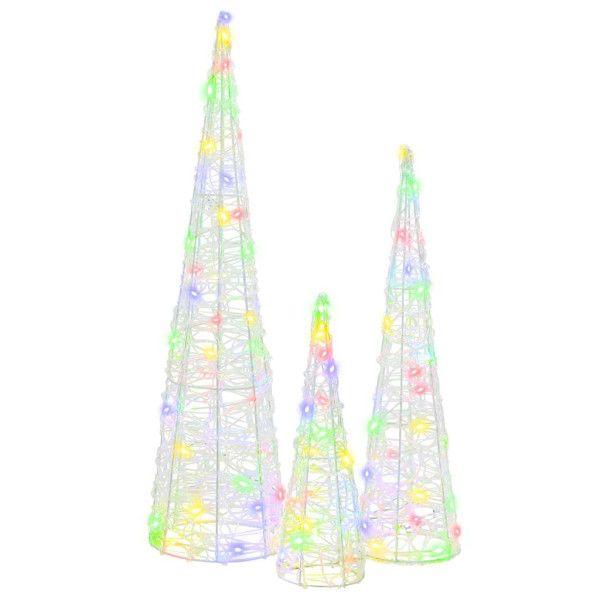 Árbol de Navidad 3 pcs Multicolor 40 cm 60 cm 80 cm Acrílico M 3