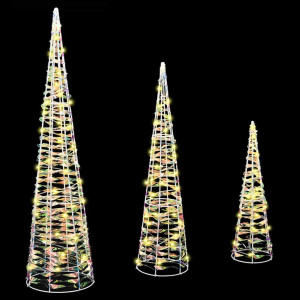 Árbol de Navidad con 90 LED 3 pcs cálido 40 cm 60 cm 80 cm PET H