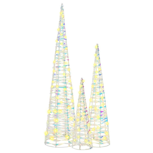 Árbol de Navidad con 90 LED 3 pcs cálido 40 cm 60 cm 80 cm PET M 3