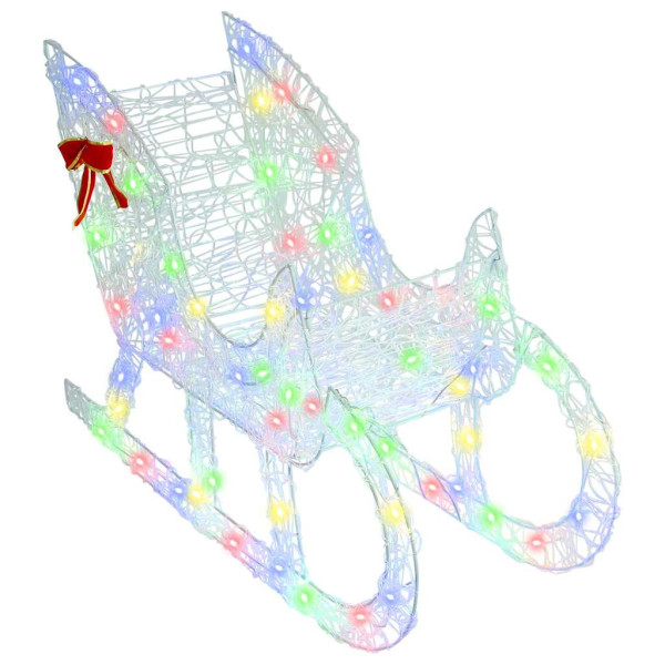 trineo tirado por reno de colores 120 cm 55 cm Acrílico M 4