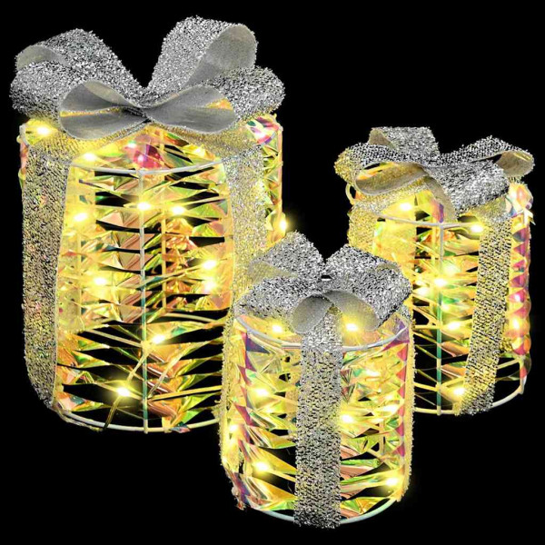 Decoración de caja de regalo 3 pcs cálido 12 cm 15 cm 20 cm PET M 3