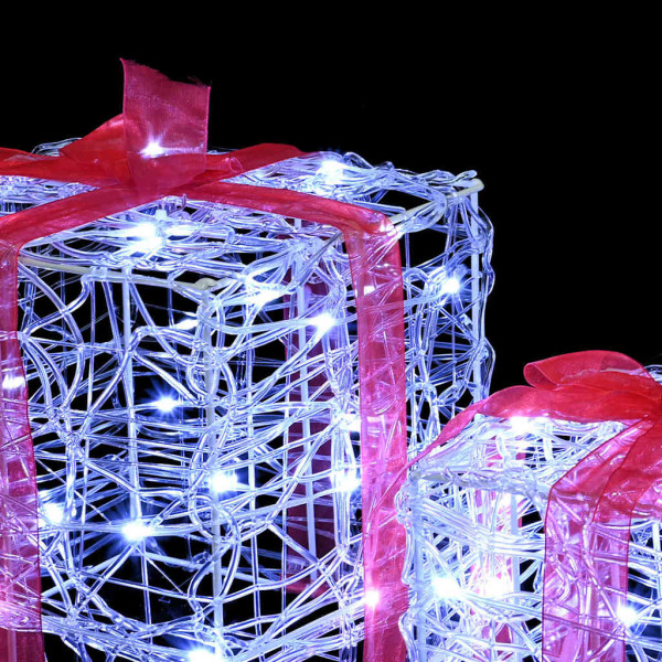 Caja de Regalo con 60 LED 3 pcs frío 20 x 20 x 20 cm Acrílico M 5