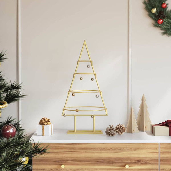 Árbol de Navidad de metal con soporte Dorado 60 cm D