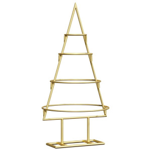 Árbol de Navidad de metal con soporte Dorado 60 cm H