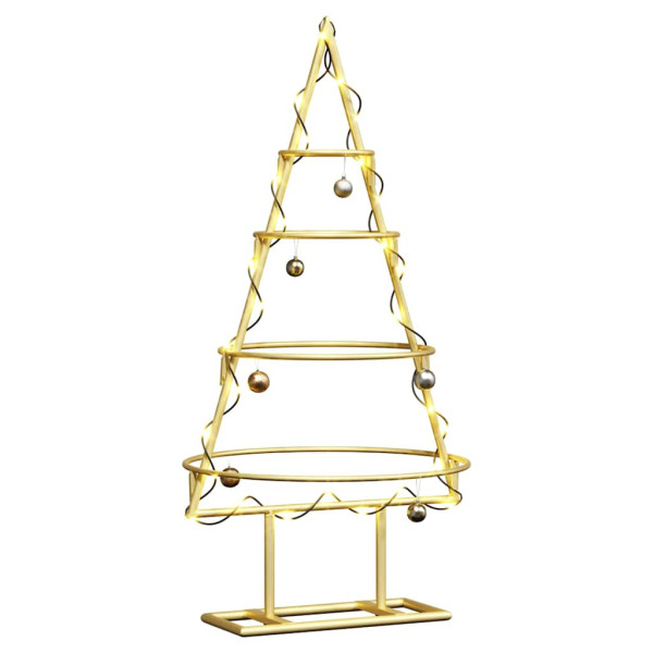 Árbol de Navidad de metal con soporte Dorado 60 cm M 3