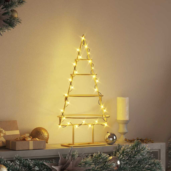 Árbol de Navidad de metal con soporte Dorado 60 cm M 4