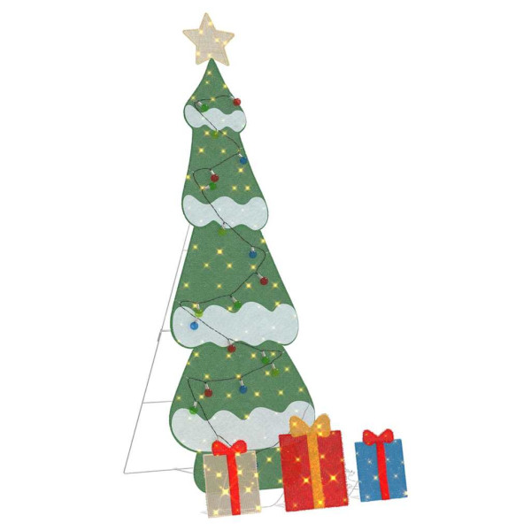 Árbol de Navidad iluminado con 3 cajas de regalo 2D blanca cálida M 2