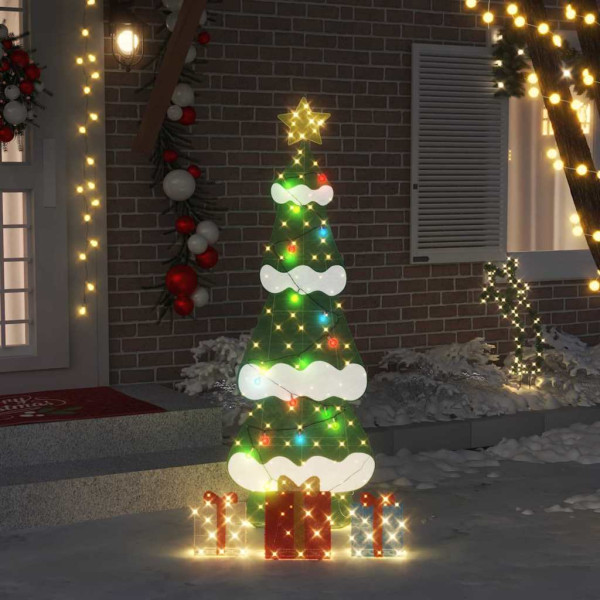 Árbol de Navidad iluminado con 3 cajas de regalo 2D blanca cálida M 3