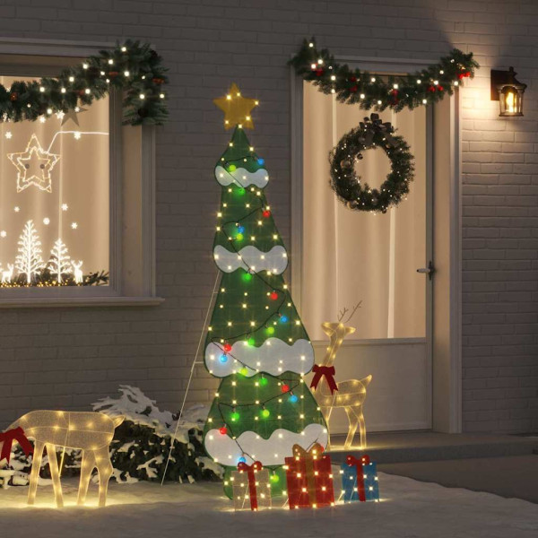 Árbol de Navidad iluminado con 3 cajas de regalo 2D blanca cálida D