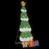 Árbol de Navidad iluminado con 3 cajas de regalo 2D blanca cálida 5