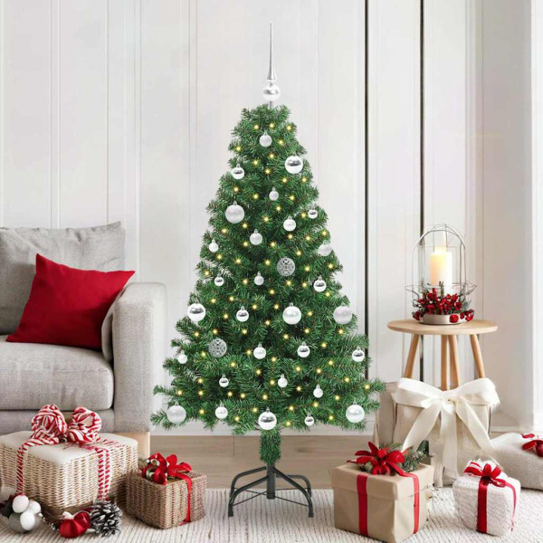 Árbol de Navidad artificial Verde 150 cm PVC y Acero y Plástico D