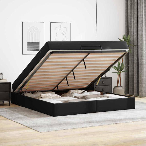 Estructura de cama con colchón con colchón Negro 180 x 200 cm M 4