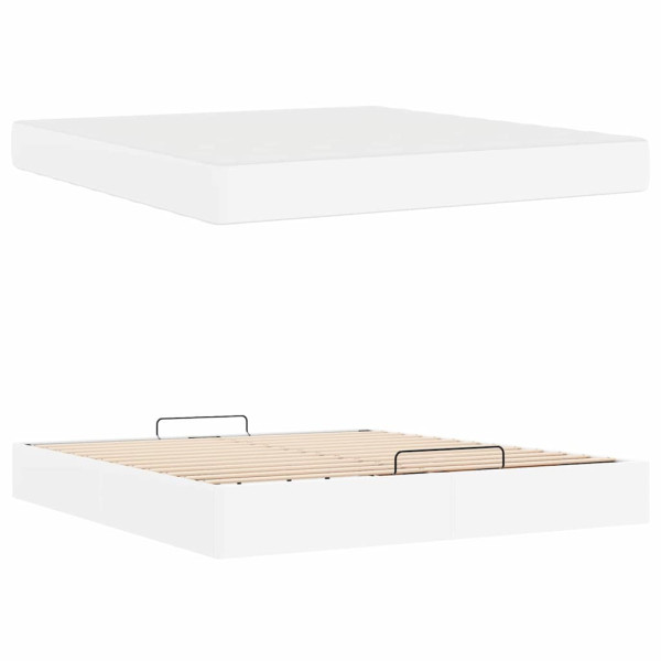 Estructura de cama con colchón Blanco puro 180 x 200 cm M 5