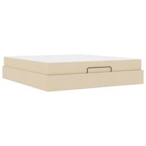 Estructura de cama con almacenamiento Crema 180 x 200 cm tela H