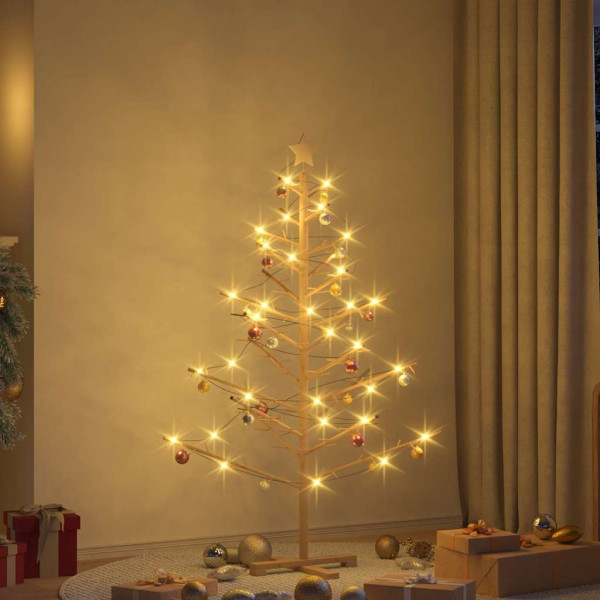 Árbol de Navidad de madera Natural 150 cm Madera maciza de pino D
