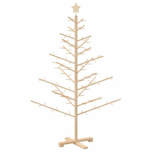 Árbol de Navidad de madera Natural 150 cm Madera maciza de pino H