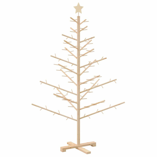 Árbol de Navidad de madera Natural 150 cm Madera maciza de pino M 2